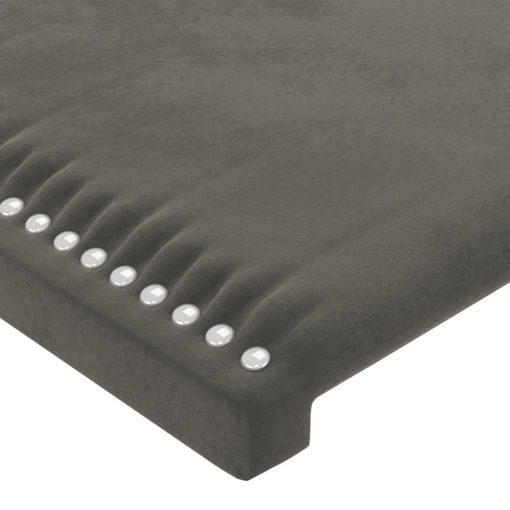 vidaXL Cadre de lit avec tête de lit Gris foncé 90x200 cm Velours