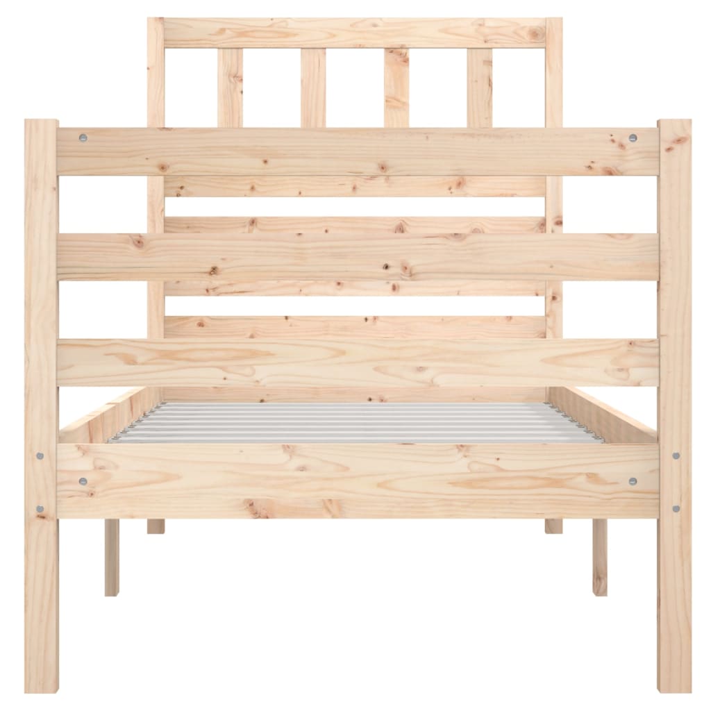 vidaXL Cadre de lit 75x190 cm Petit simple Bois massif