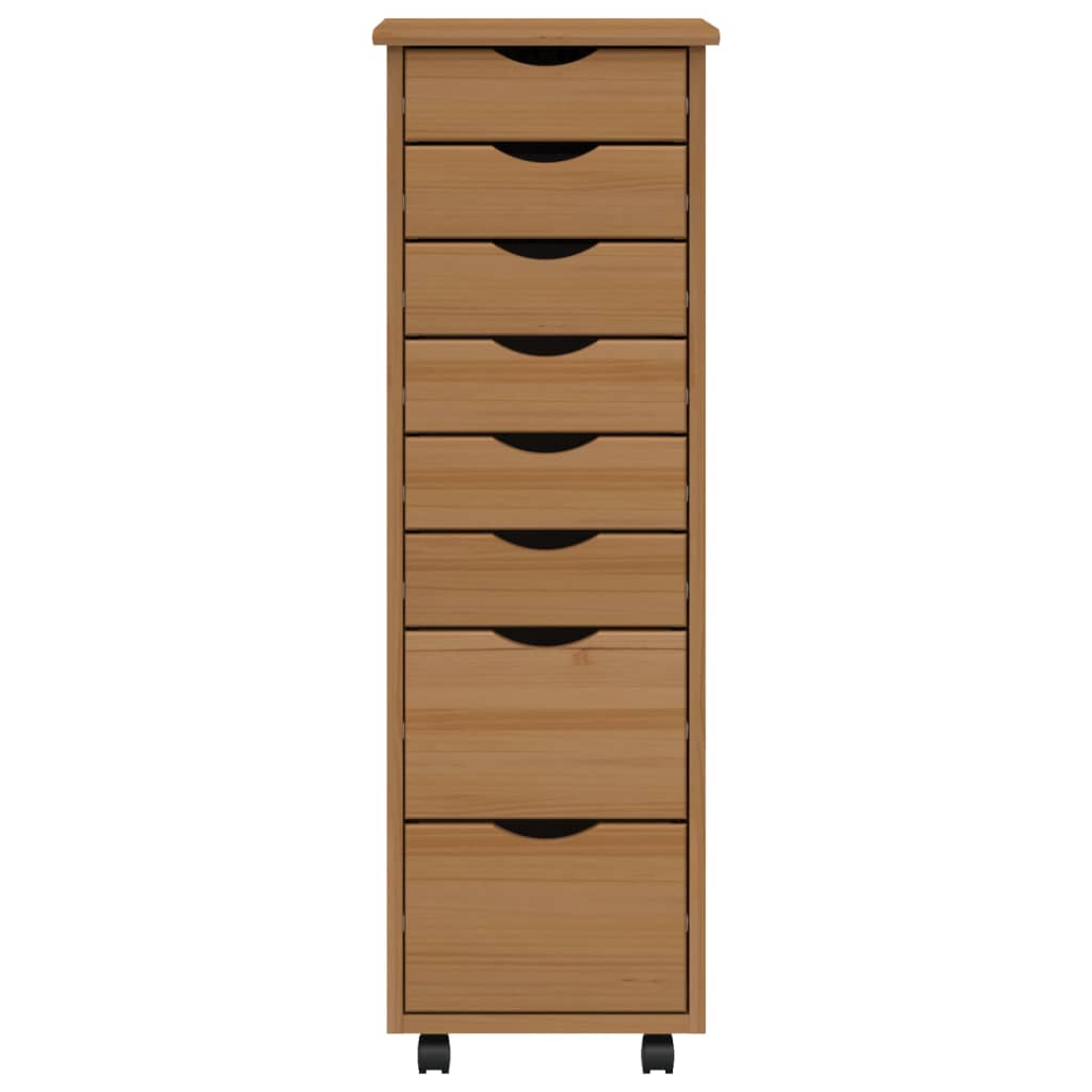 vidaXL Armoire roulante avec tiroirs MOSS bois de pin marron miel