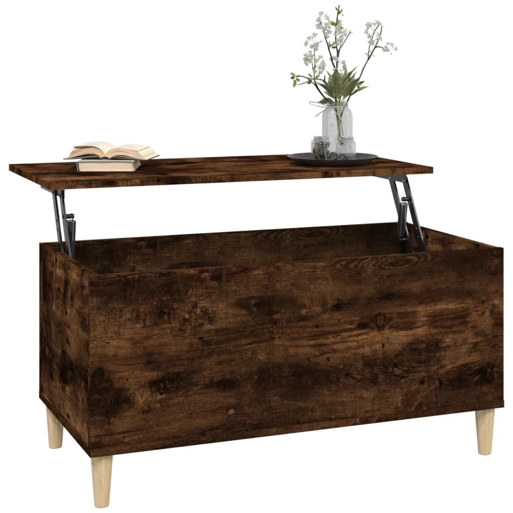 vidaXL Table basse Chêne fumé 90x44,5x45 cm Bois d'ingénierie