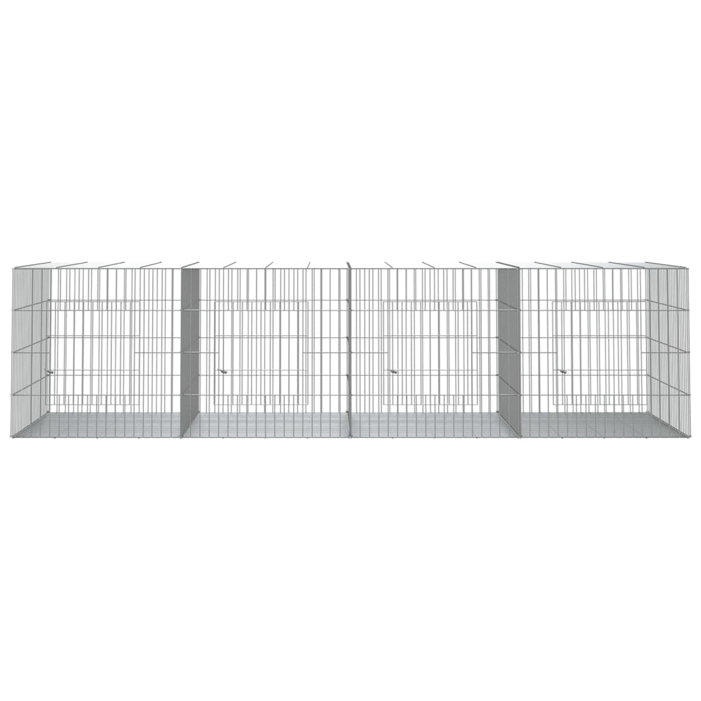 vidaXL Cage à lapin 4 panneaux 217x79x54 cm Fer galvanisé