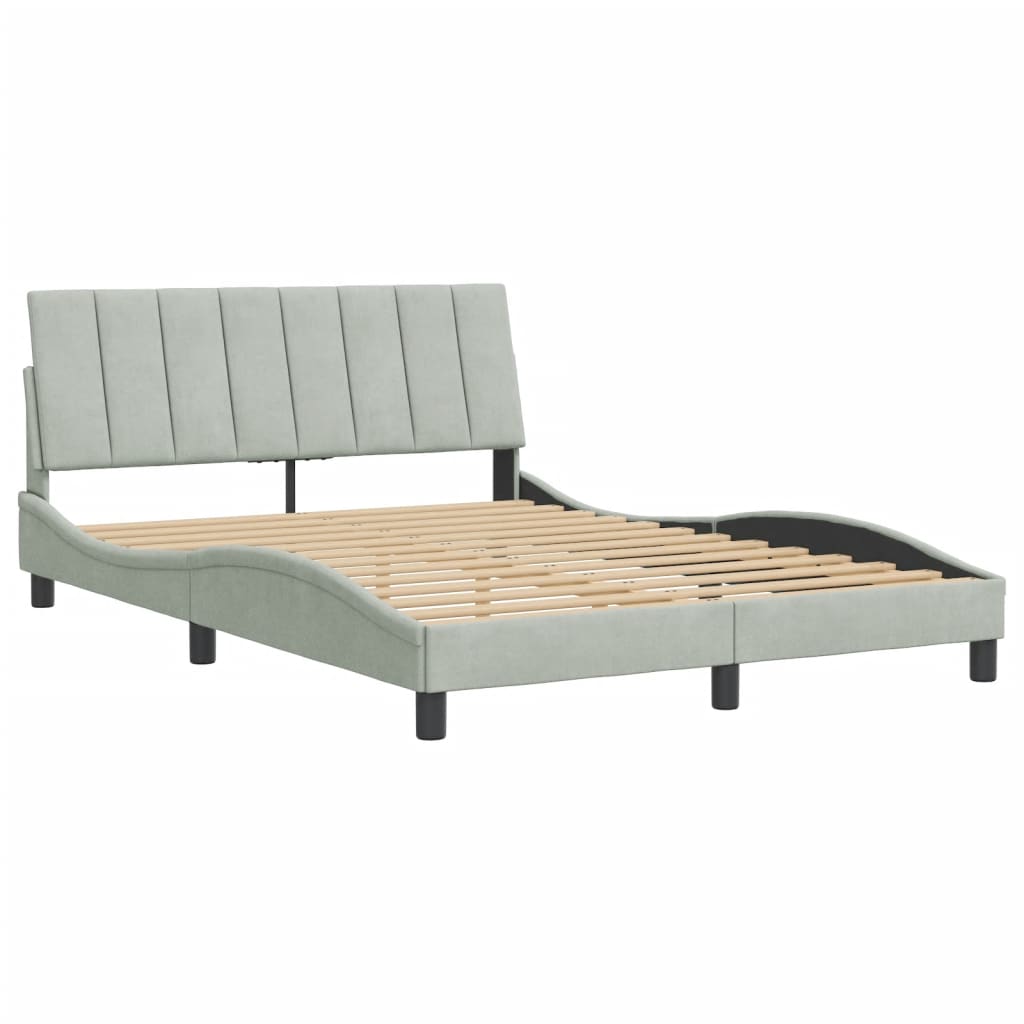 vidaXL Cadre de lit sans matelas gris clair 140x200 cm velours