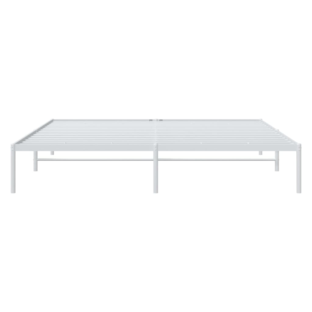 vidaXL Cadre de lit métal sans matelas blanc 183x213 cm