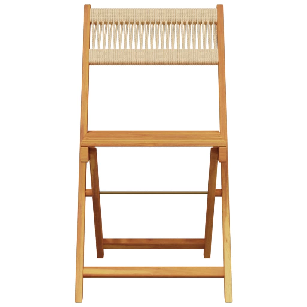 vidaXL Chaises de bistrot lot de 2 beige bois d'acacia et corde