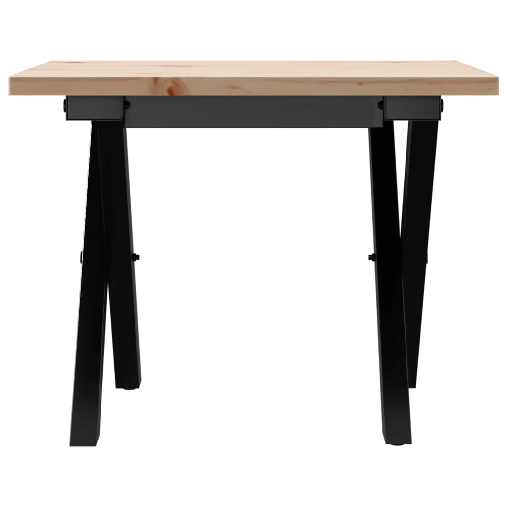 vidaXL Table basse cadre en X 50x50x35 cm bois de pin massif et fonte