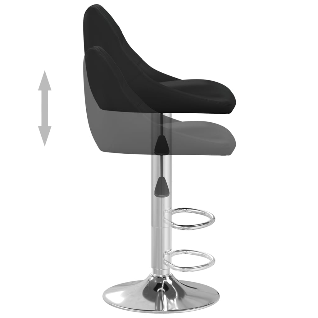 vidaXL Tabourets de bar lot de 2 noir similicuir