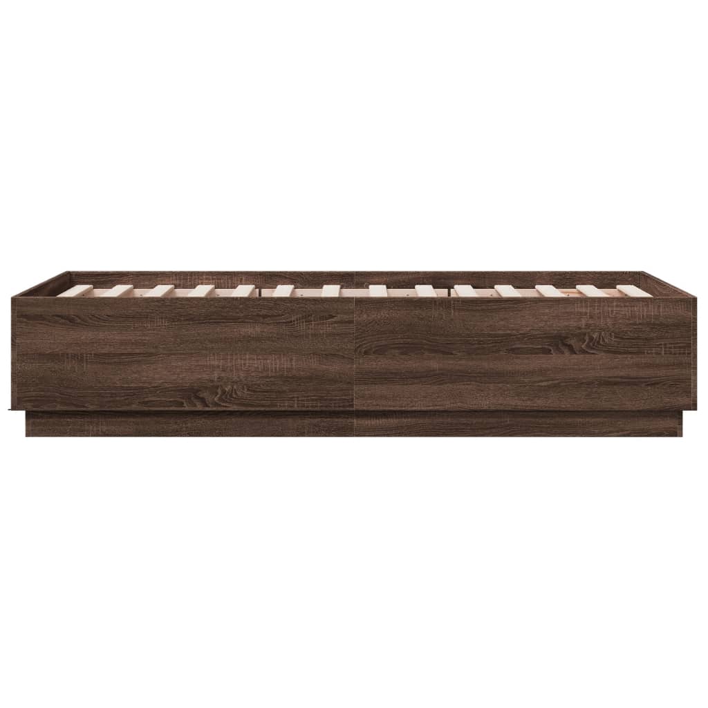 vidaXL Cadre de lit chêne marron 75x190 cm bois d'ingénierie