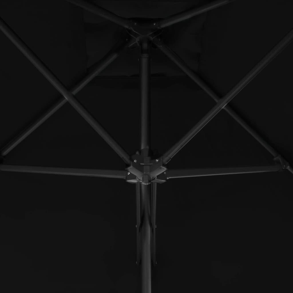vidaXL Parasol d'extérieur avec mât en acier Noir 250x250x230 cm