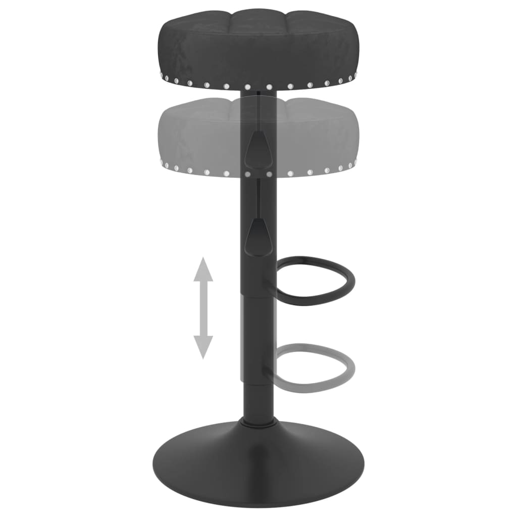 vidaXL Tabourets de bar 2 pcs Noir Velours