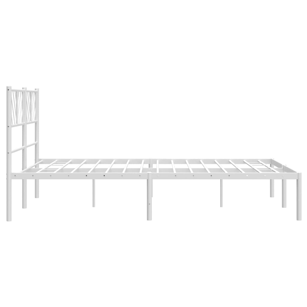 vidaXL Cadre de lit métal sans matelas et tête de lit blanc 160x200 cm