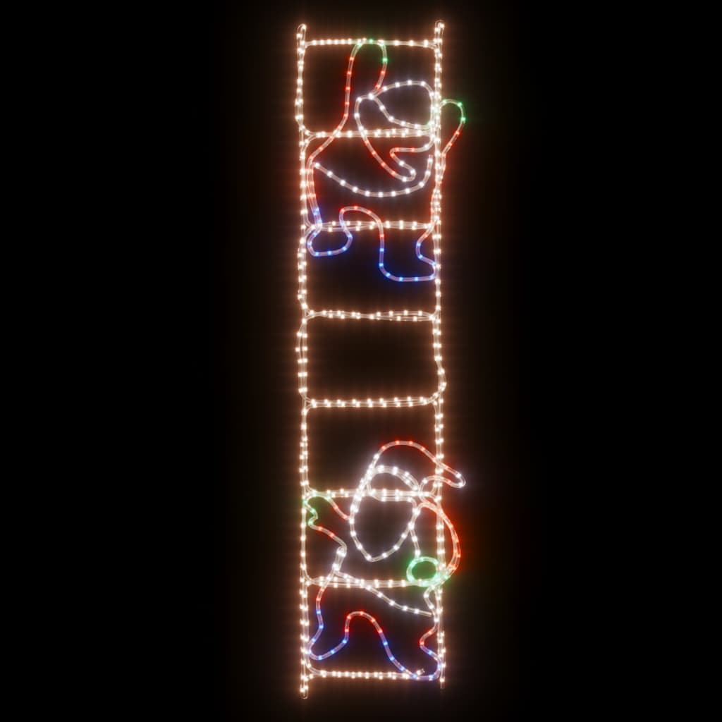 vidaXL Figurine Père Noël sur échelle pliable avec 552 LED 50x200 cm