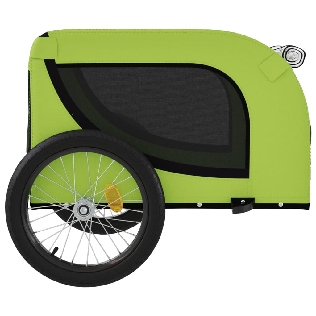 vidaXL Remorque de vélo pour animaux de compagnie vert et noir