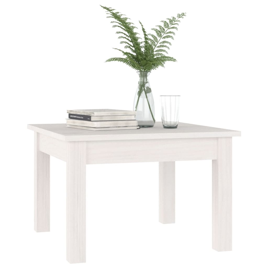 vidaXL Table basse Blanc 45x45x30 cm Bois massif de pin