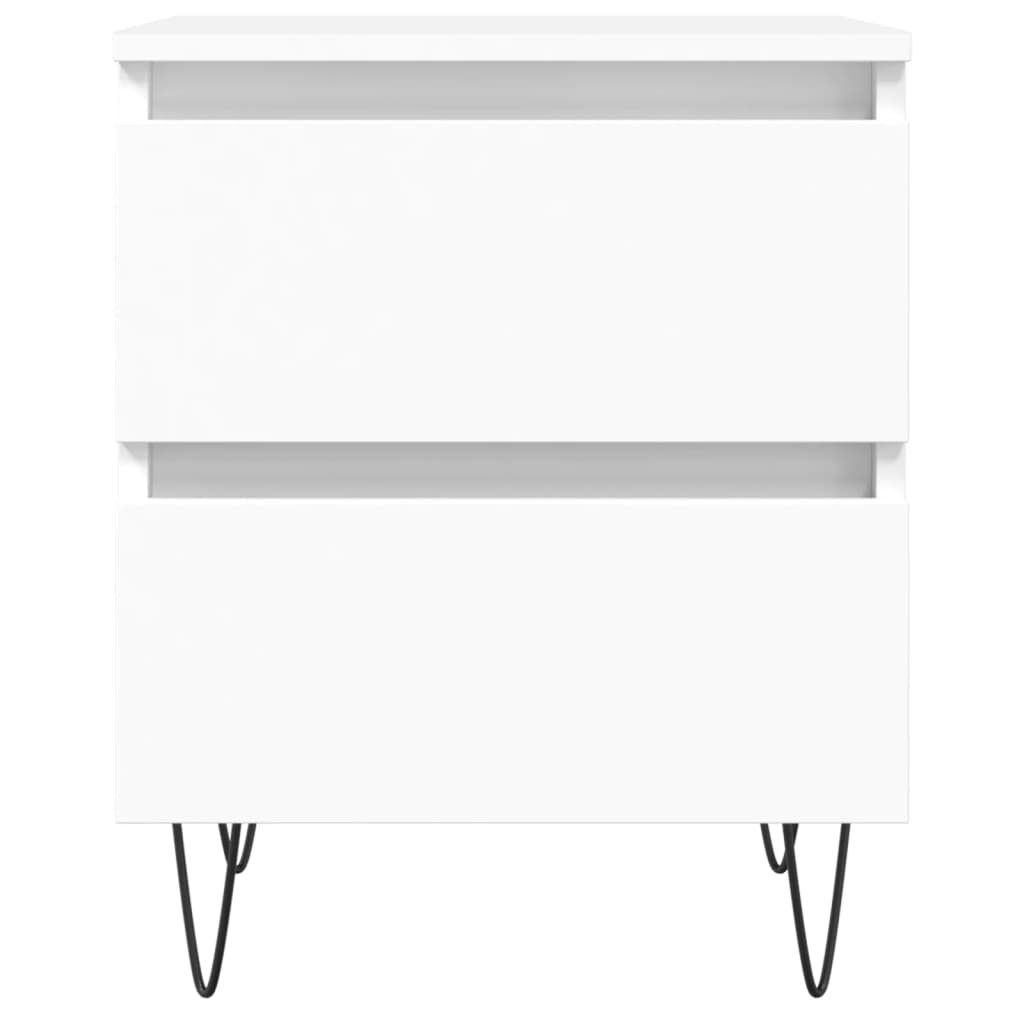 vidaXL Table de chevet Blanc 40x35x50 cm Bois d’ingénierie