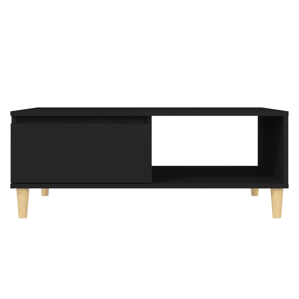 vidaXL Table basse noir 90x60x35 cm bois d'ingénierie