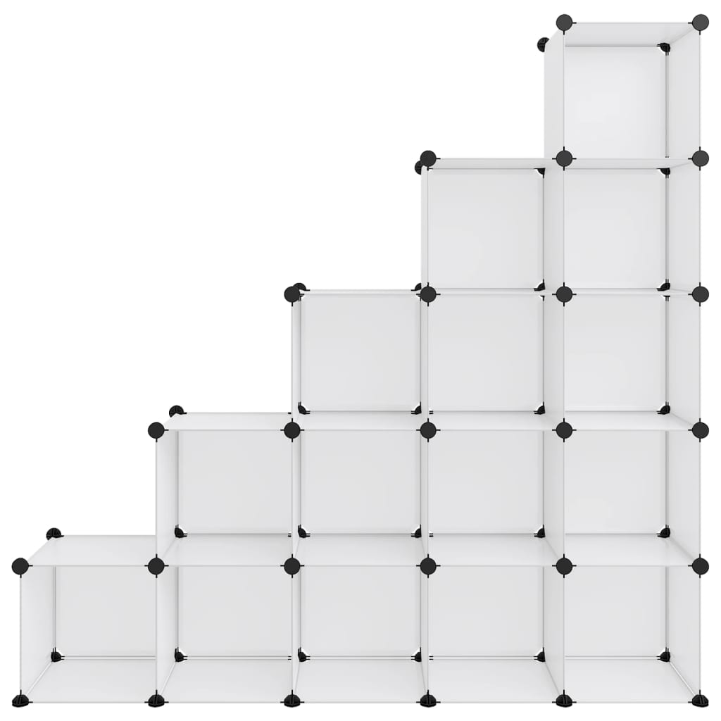 vidaXL Cubes de rangement 15 pcs Transparent PP