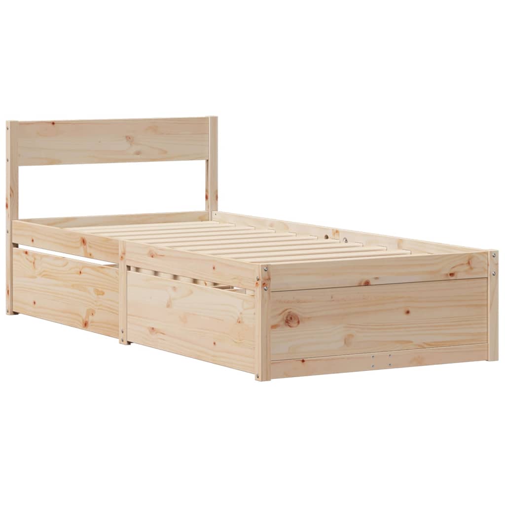 vidaXL Cadre de lit sans matelas 75x190 cm bois de pin massif