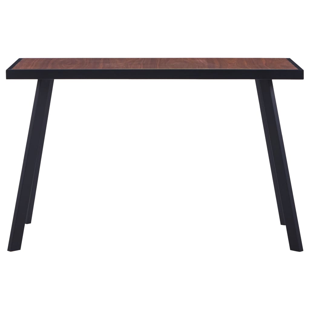 vidaXL Table de salle à manger bois foncé et noir 120x60x75 cm MDF