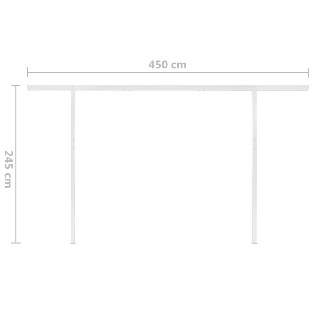 vidaXL Auvent rétractable automatique et poteaux 4,5x3m Jaune et blanc