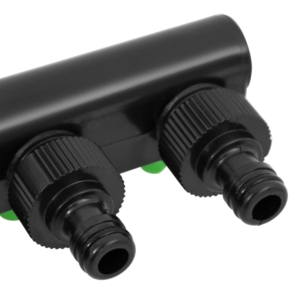 vidaXL Adaptateur de robinet à 4 voies vert/noir 19,5x6x11 cm ABS & PP
