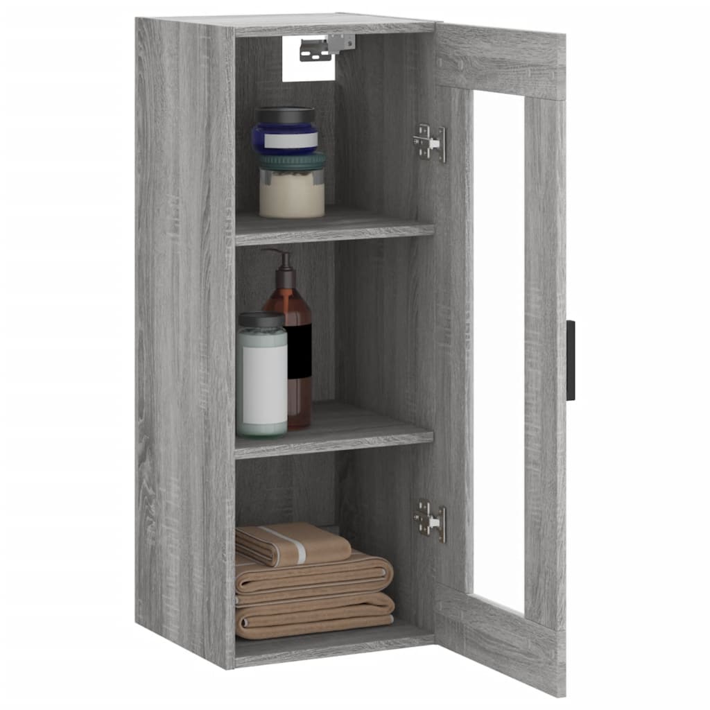 vidaXL Armoire murale sonoma gris 34,5x34x90 cm