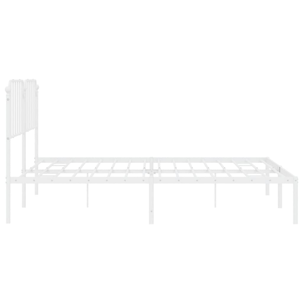 vidaXL Cadre de lit métal sans matelas et tête de lit blanc 193x203 cm