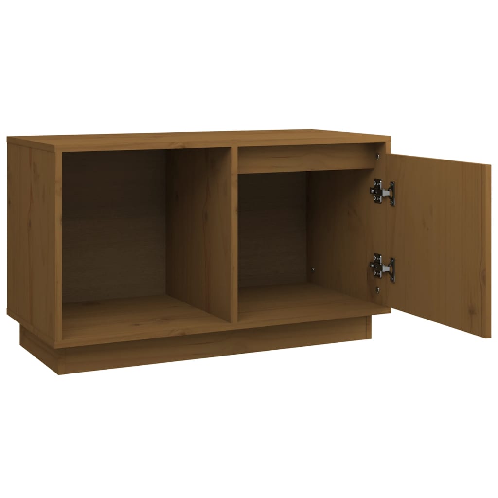 vidaXL Meuble TV Marron miel 74x35x44 cm Bois de pin massif