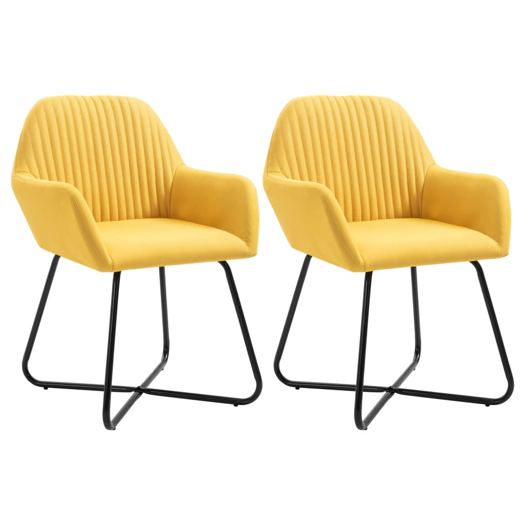 vidaXL Chaises à manger lot de 2 jaune tissu