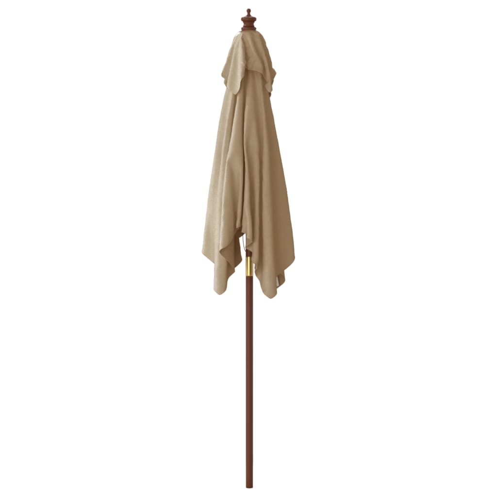 vidaXL Parasol de jardin avec mât en bois taupe 198x198x231 cm