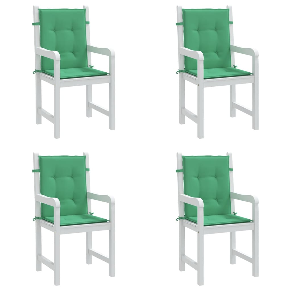 vidaXL Coussins de chaise de jardin à dossier bas lot de 4 vert