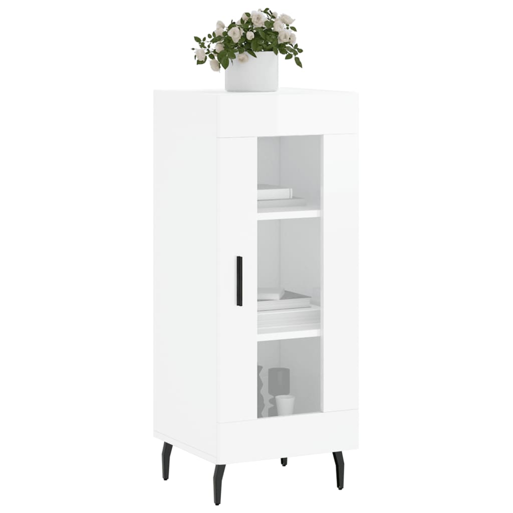 vidaXL Buffet Blanc brillant 34,5x34x90 cm Bois d'ingénierie