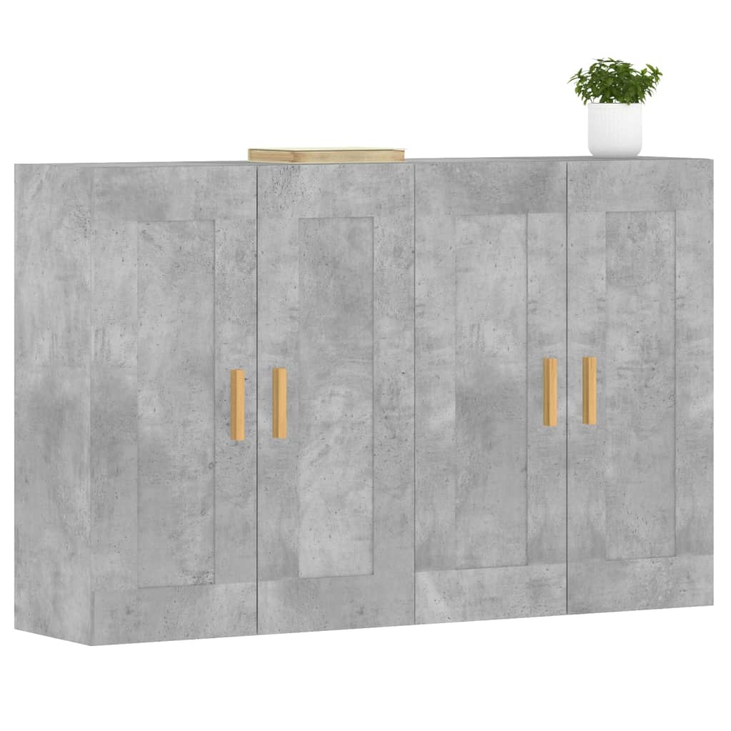 vidaXL Armoires murales 2 pcs gris béton bois d'ingénierie