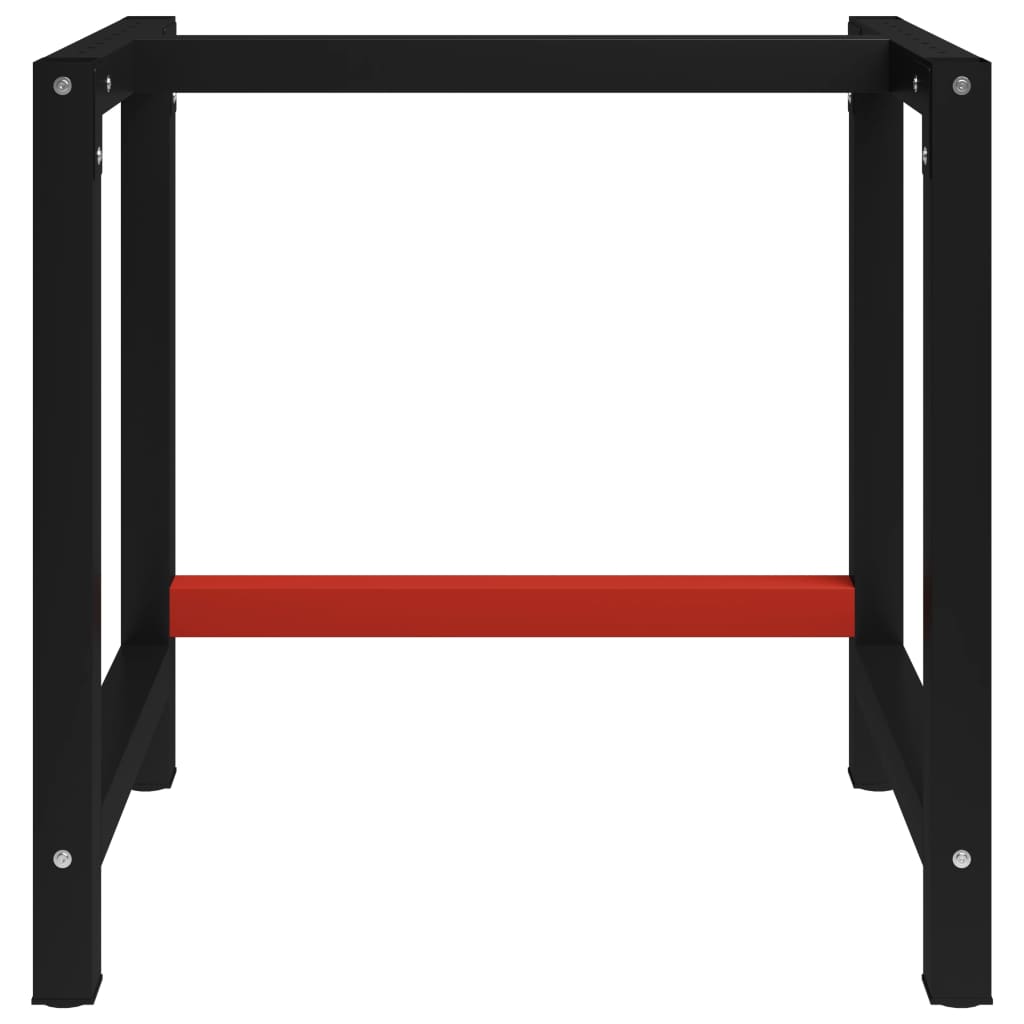 vidaXL Cadre de banc de travail Métal 80x57x79 cm Noir et rouge