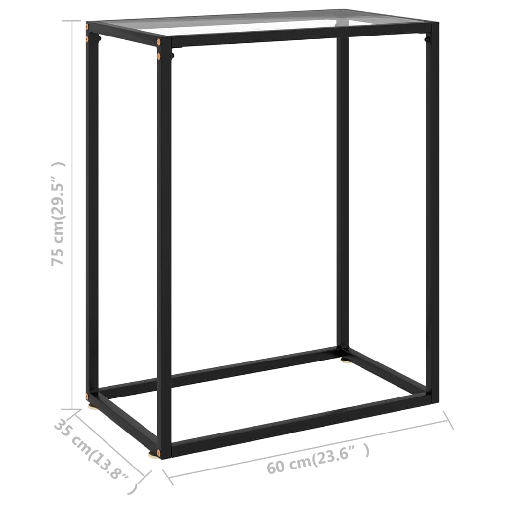 vidaXL Table console Transparent 60x35x75 cm Verre trempé