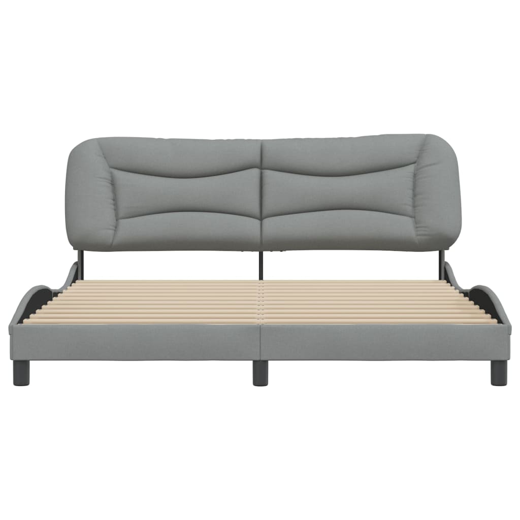 vidaXL Cadre de lit sans matelas gris clair 180x200 cm tissu