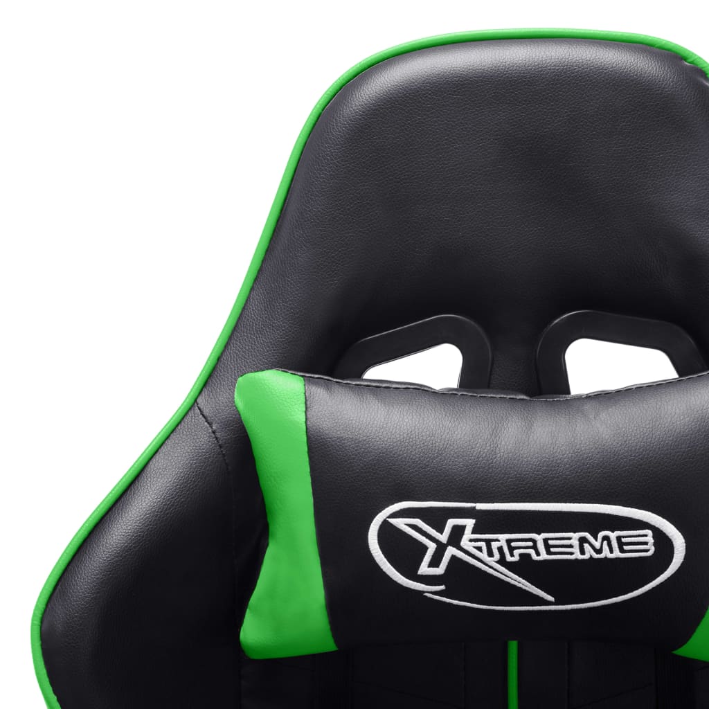 vidaXL Chaise de jeu Noir et vert Cuir artificiel