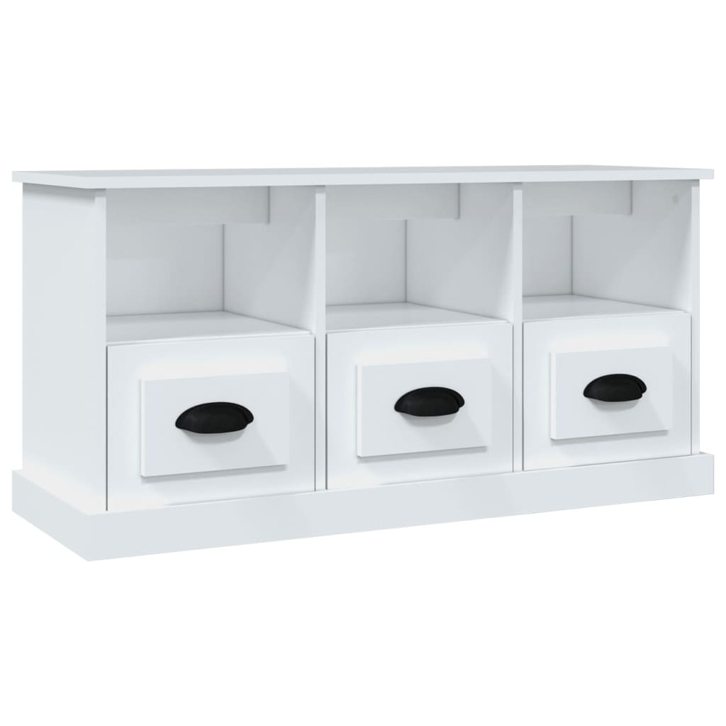 vidaXL Meuble TV blanc 100x35x50 cm bois d'ingénierie