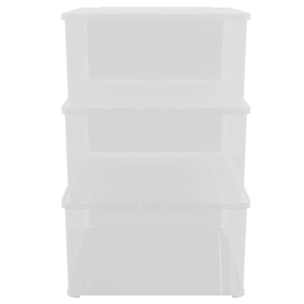 vidaXL Boîtes de rangement en plastique 3 pcs 10 L empilables