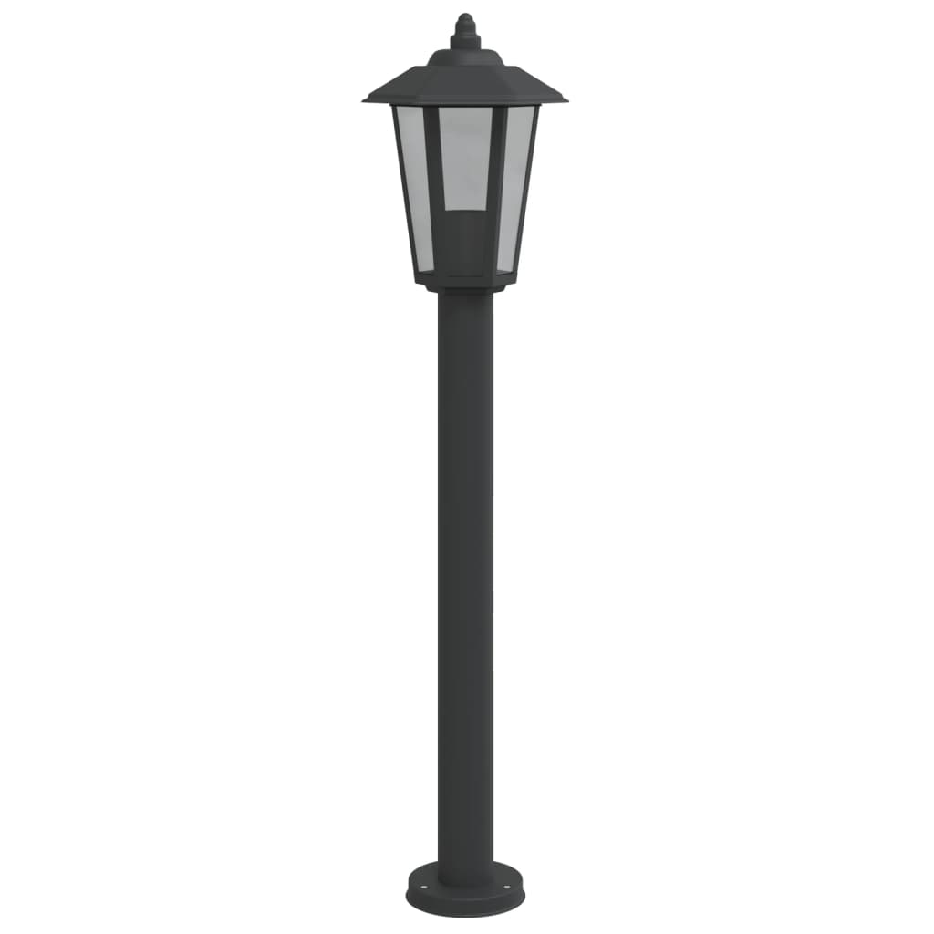 vidaXL Lampadaire d'extérieur noir 80 cm acier inoxydable