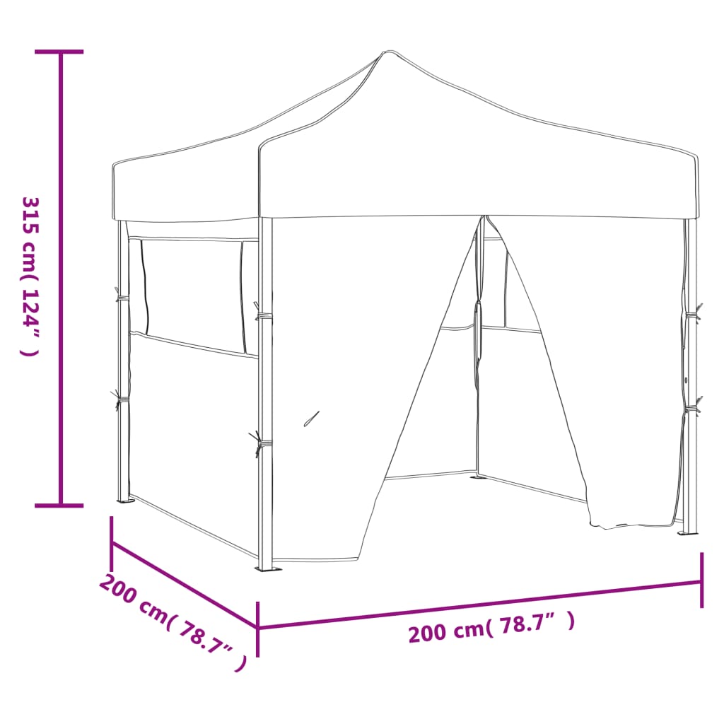 vidaXL Tente de réception pliable avec 4 parois 2x2 m Acier Bleu