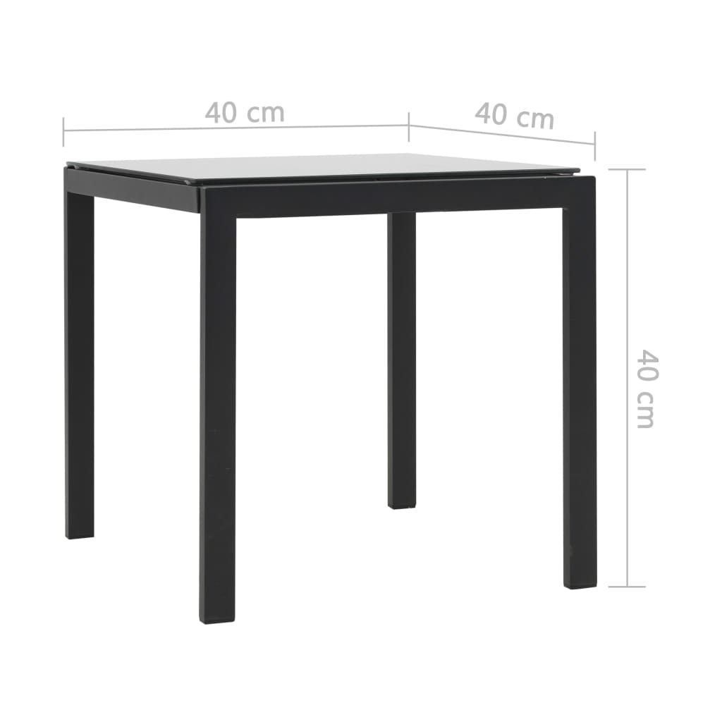 vidaXL Chaises longues lot de avec table Résine tressée textilène Noir