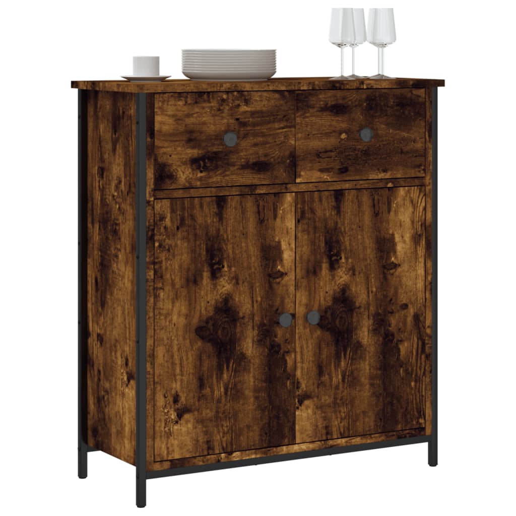 vidaXL Buffet chêne fumé 70x30x80 cm bois d'ingénierie