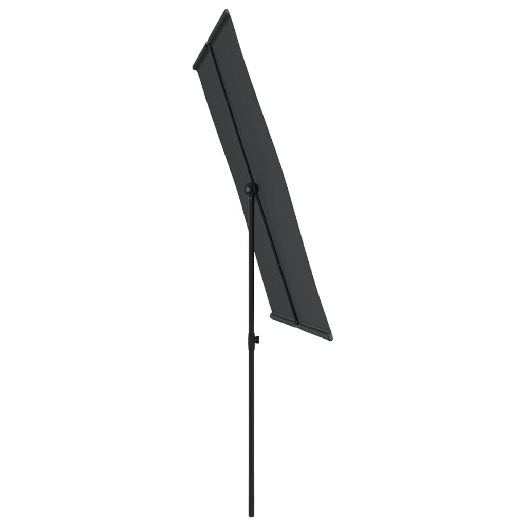 vidaXL Parasol d'extérieur avec mât en aluminium 2x1,5 m Noir