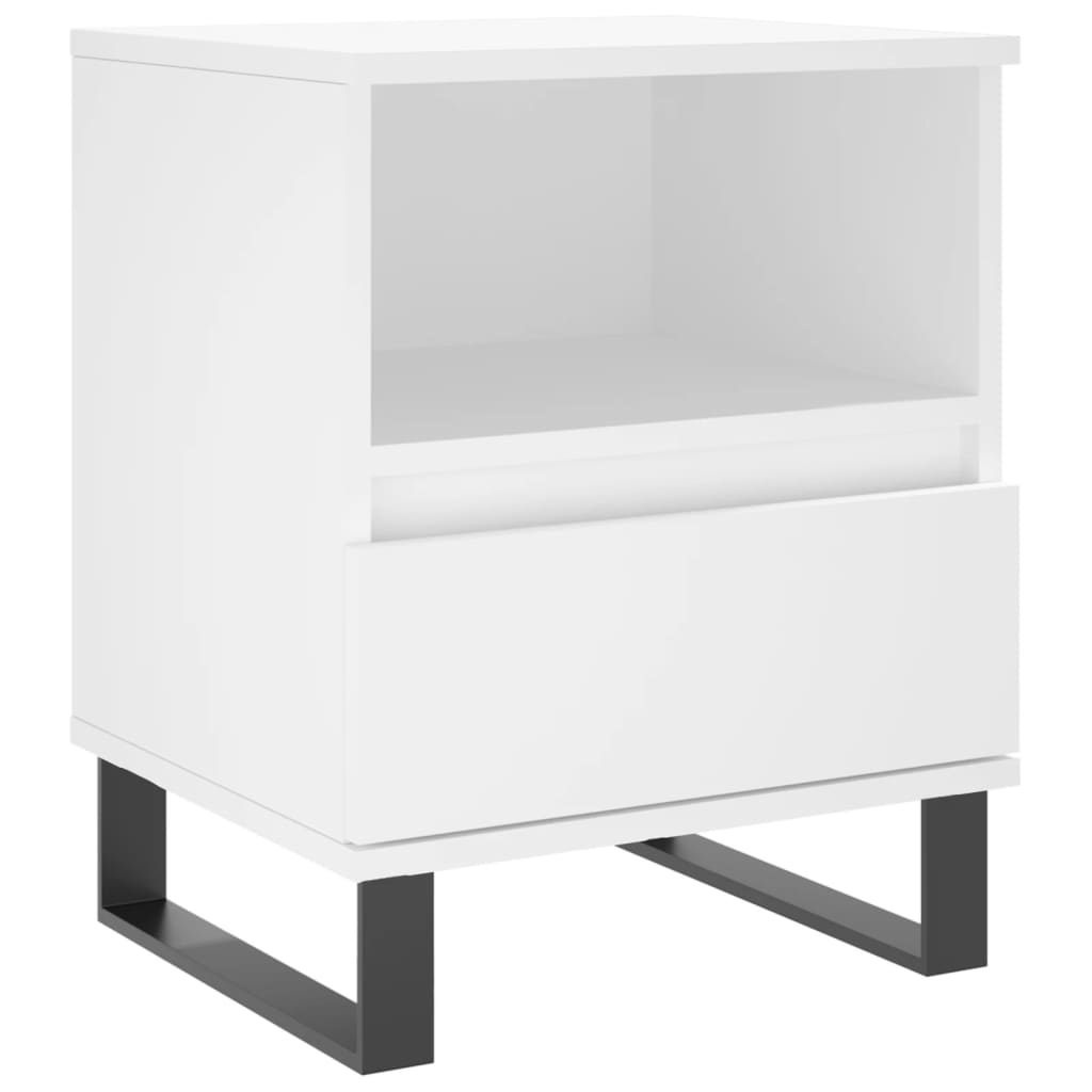 vidaXL Tables de chevet 2 pcs blanc 40x35x50 cm bois d’ingénierie