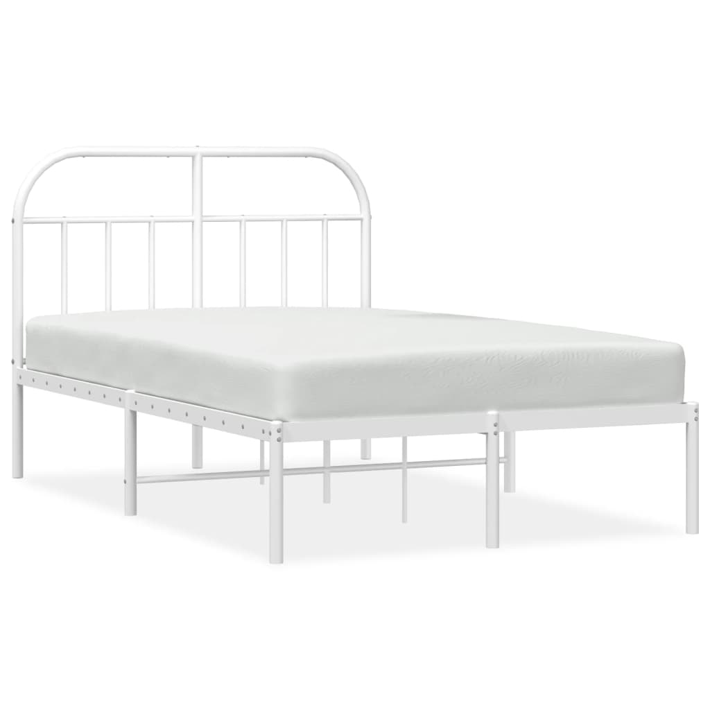 vidaXL Cadre de lit métal sans matelas et tête de lit blanc 120x200 cm