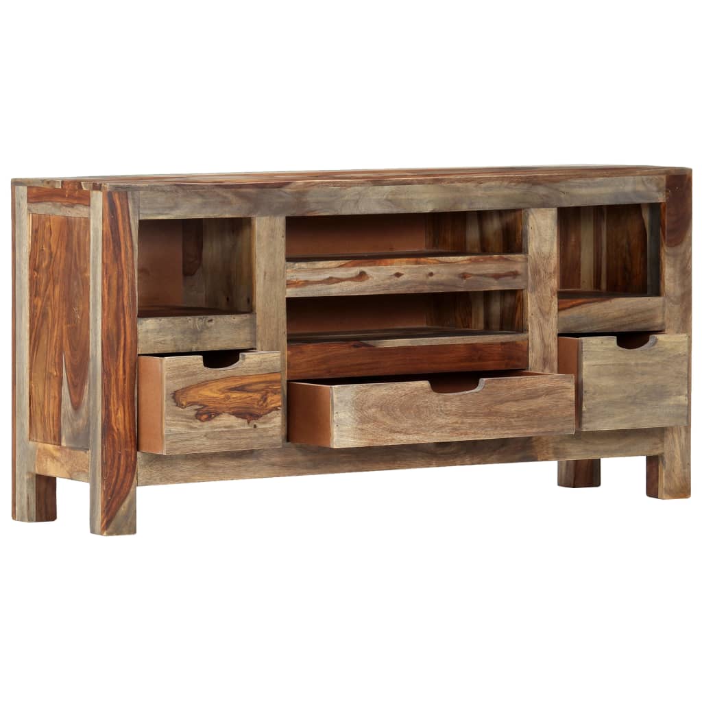 vidaXL Buffet Gris 100x30x50 cm Bois massif