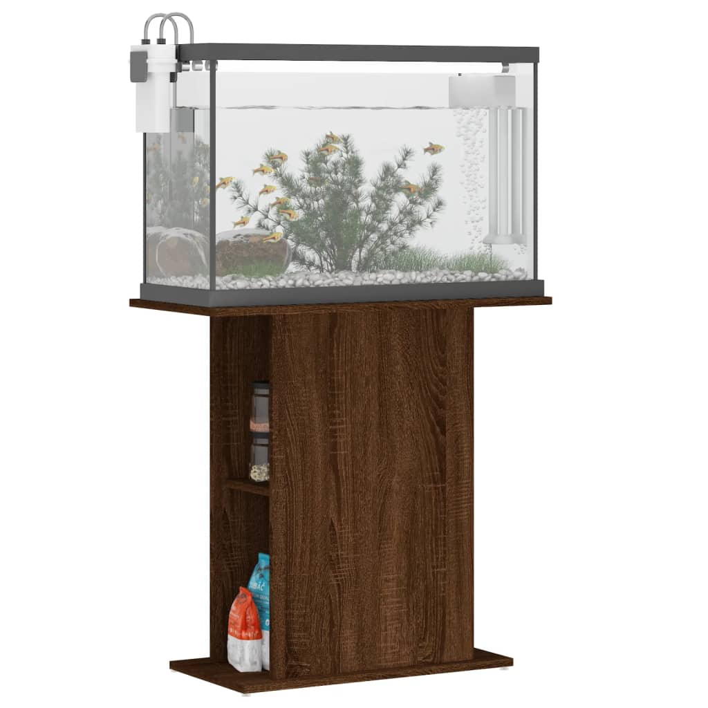 vidaXL Support pour aquarium chêne marron 75x36x72,5 cm