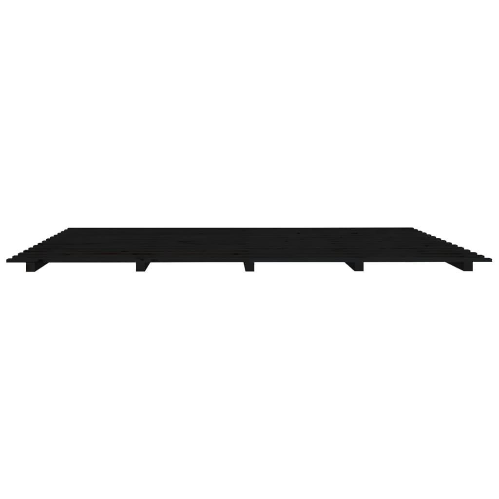 vidaXL Cadre de lit sans matelas noir 200x200 cm bois massif de pin