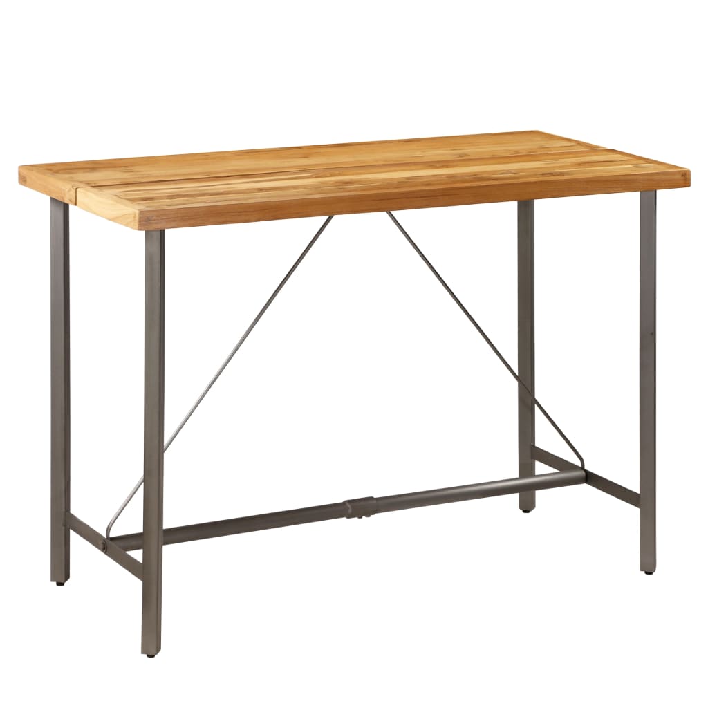 vidaXL Table de bar Teck recyclé massif 150x70x106 cm