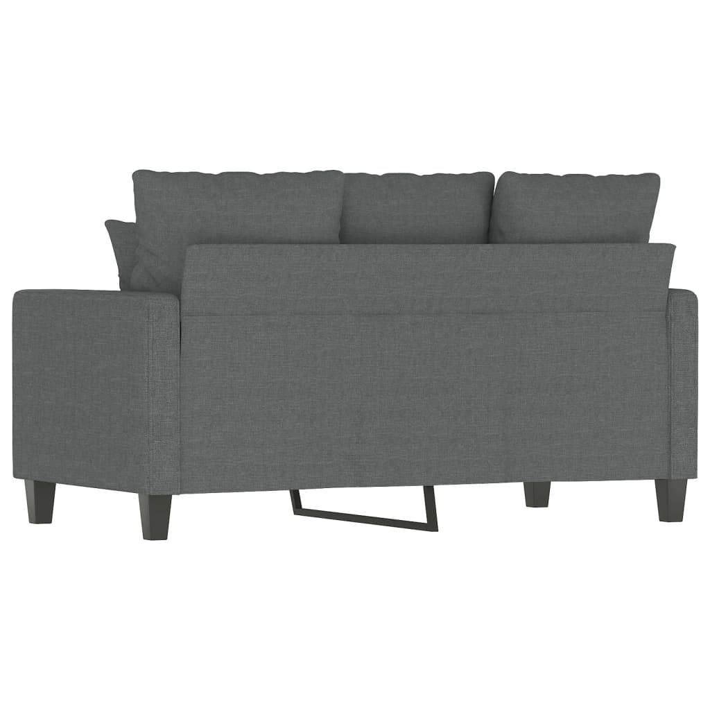 vidaXL Canapé à 2 places Gris foncé 120 cm Tissu